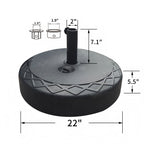Ainfox 13ft Outdoor Patio Umbrella with Lights and Decorative Pattern Umbrella Base