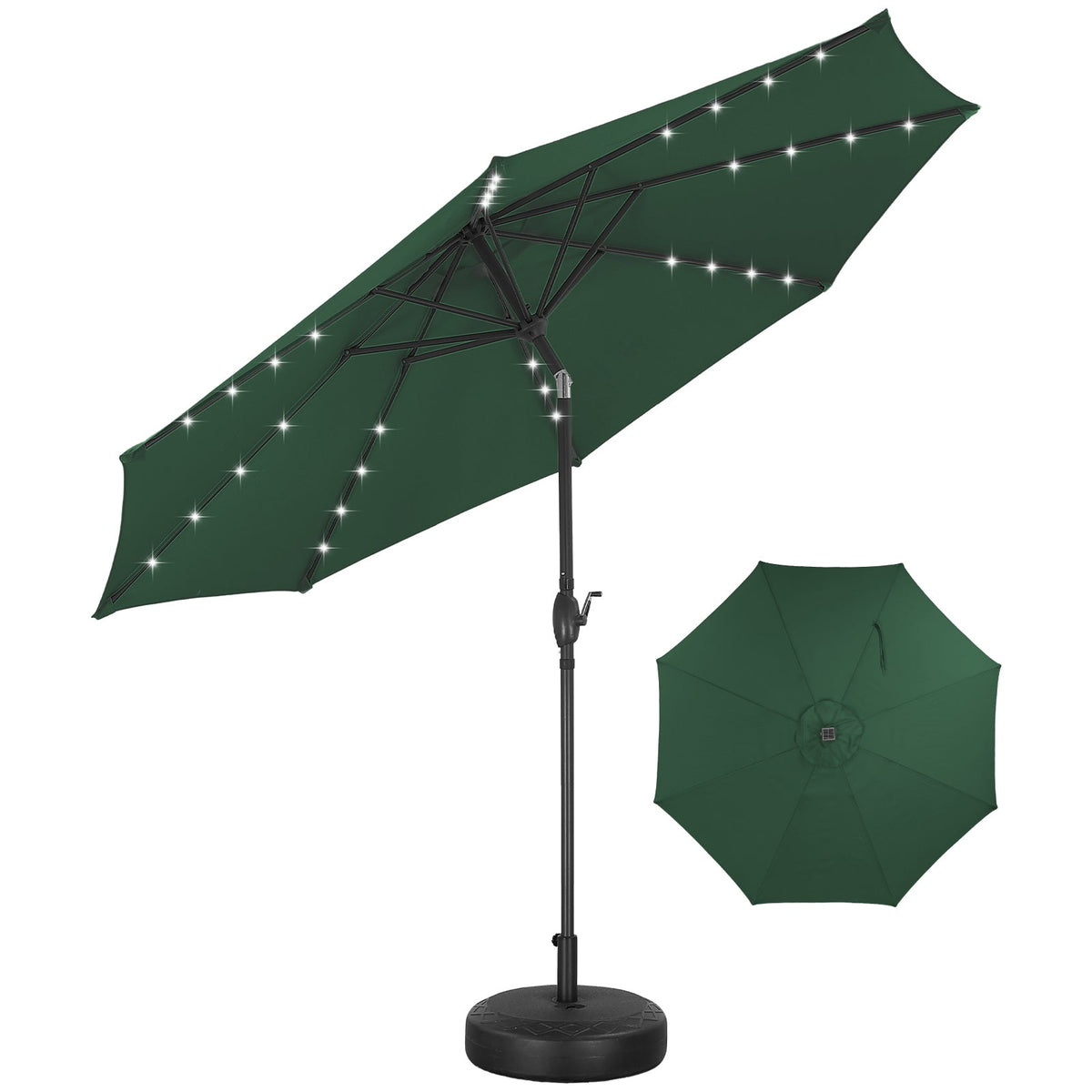 Ainfox 10ft Solar Patio Umbrella Outdoor Umbrella Market Umbrella With Decorative Pattern Umbrella