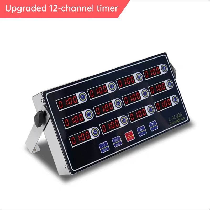 8 - Channel Calculagraph Kitchen Timer, 220V plug, shake - to - remind, 8 screens, great cooking accessory.