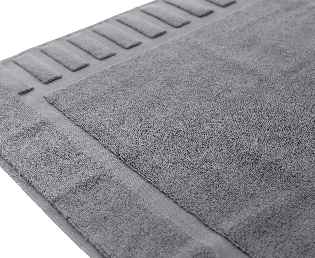 Luxury Bath Mat Floor Towel Set Grey White 22 x34 in 2 Pack Absorbent Cotton