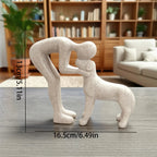 1 Creative Dog Sculpture Home Decor, Adorable for Man and Dog Statue Decoration, Suitable for Office, Living Room, Bedroom, Family, Pet Lover's Memory Gift