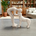 1 Creative Dog Sculpture Home Decor, Adorable for Man and Dog Statue Decoration, Suitable for Office, Living Room, Bedroom, Family, Pet Lover's Memory Gift