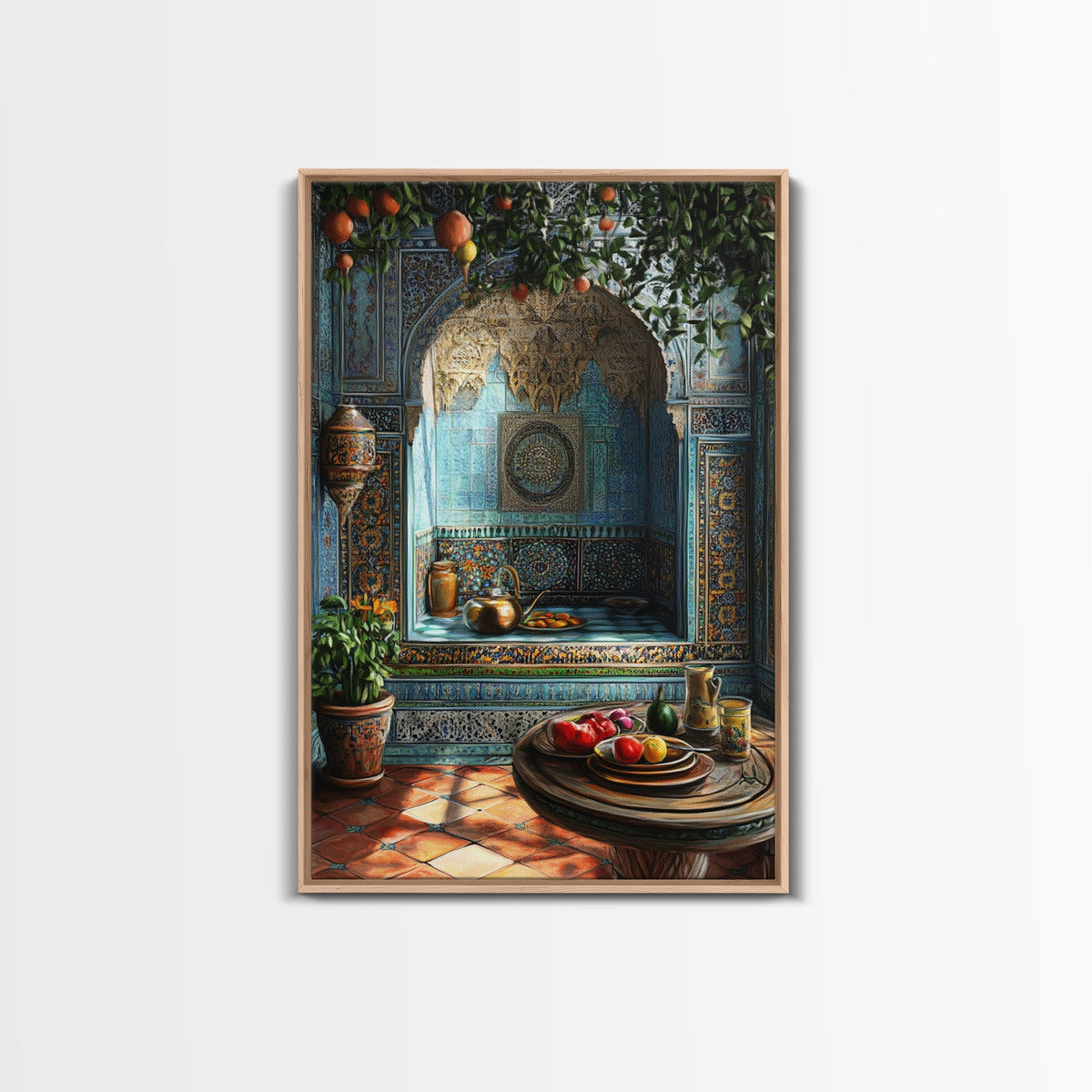 Kitchen Wall Art, Still Life Painting Print of a Moroccan Kitchen, Morocco Art, Travel Decor, Moroccan Wall Decor, Art for Kitchen or Dining Room