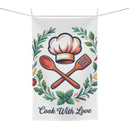 Cook With Love Tea Towel — Decorative Kitchen Microfiber Towel