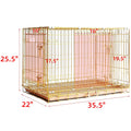24-42" Copper Gold Wire Dog Crate GLD24/30/36/42
