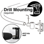 36 in. to 61 in. Curved Shower Rod (Black Finish)
