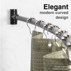 36 in. to 61 in. Curved Shower Rod (Black Finish)