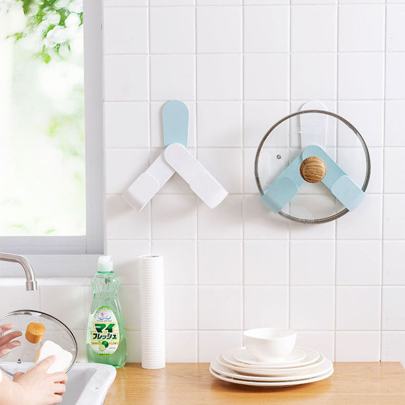 Rotation Adjustment Pan Cover Holder Useful Spoon Pot Lid Shelf Cooking Storage Kitchen Decor Tool Stand Holder