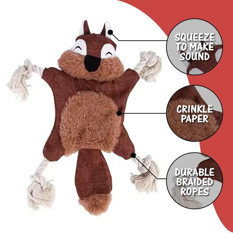 Dog Toys, Stuffed, Chewing, Plush, Squeaky Animal Pet Toys, Puppy, Fox, Squirrel, Dog, Cat, Chewing, Squeaky Toys, Pet Supplies