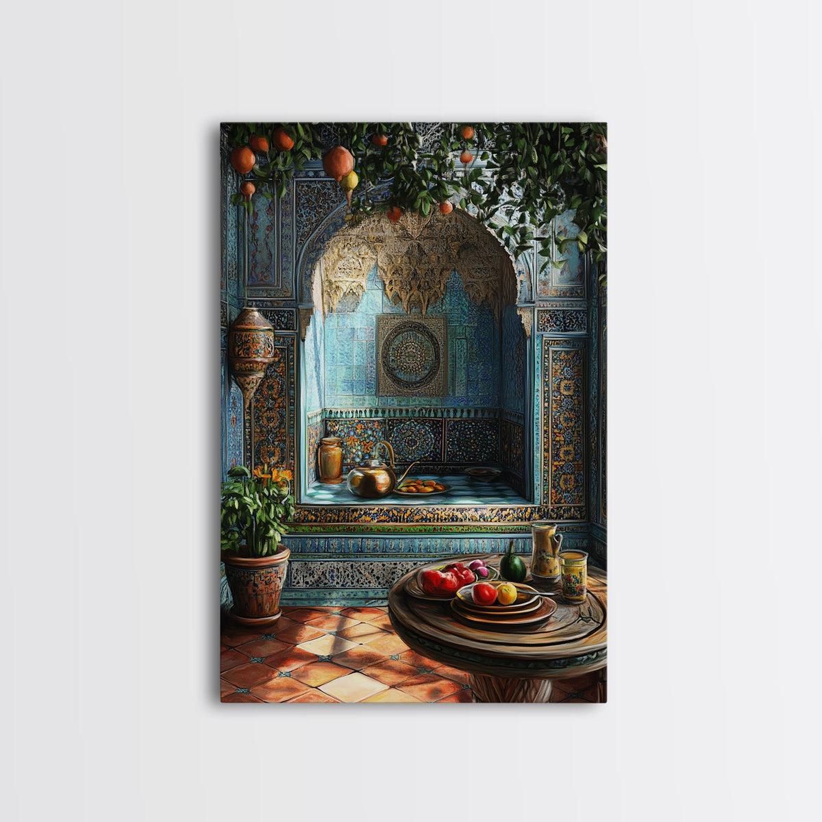 Kitchen Wall Art, Still Life Painting Print of a Moroccan Kitchen, Morocco Art, Travel Decor, Moroccan Wall Decor, Art for Kitchen or Dining Room