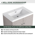 Contemporary Freestanding Bathroom Vanity With Resin Sink & Soft-Close Cabinet Doors
