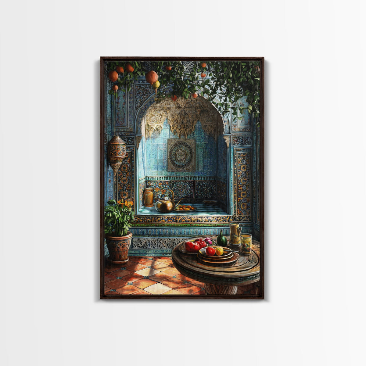Kitchen Wall Art, Still Life Painting Print of a Moroccan Kitchen, Morocco Art, Travel Decor, Moroccan Wall Decor, Art for Kitchen or Dining Room