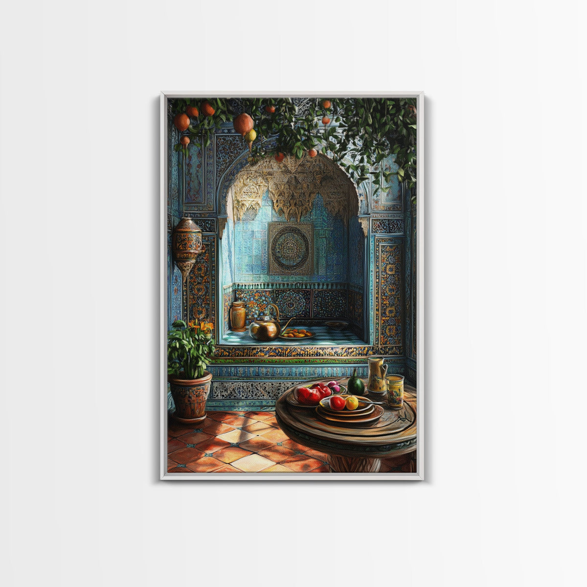 Kitchen Wall Art, Still Life Painting Print of a Moroccan Kitchen, Morocco Art, Travel Decor, Moroccan Wall Decor, Art for Kitchen or Dining Room