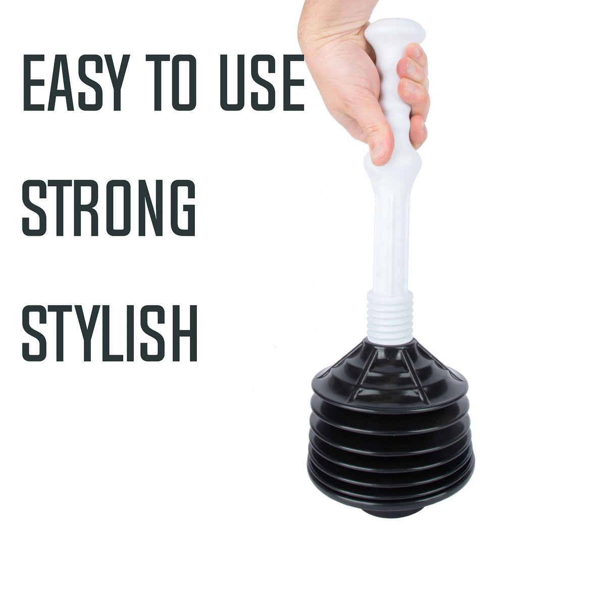 Bellows Accordion Toilet Plunger (Black and White)