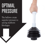 Bellows Accordion Toilet Plunger (Black and White)