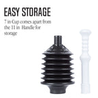 Bellows Accordion Toilet Plunger (Black and White)