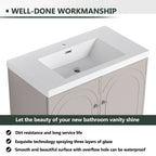 Contemporary Freestanding Bathroom Vanity With Resin Sink & Soft-Close Cabinet Doors