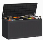 75 Gallon Heavy-Duty Outdoor Deck Box – Waterproof Patio Storage Box with Hinged Lid, Lockable & Easy Assembly