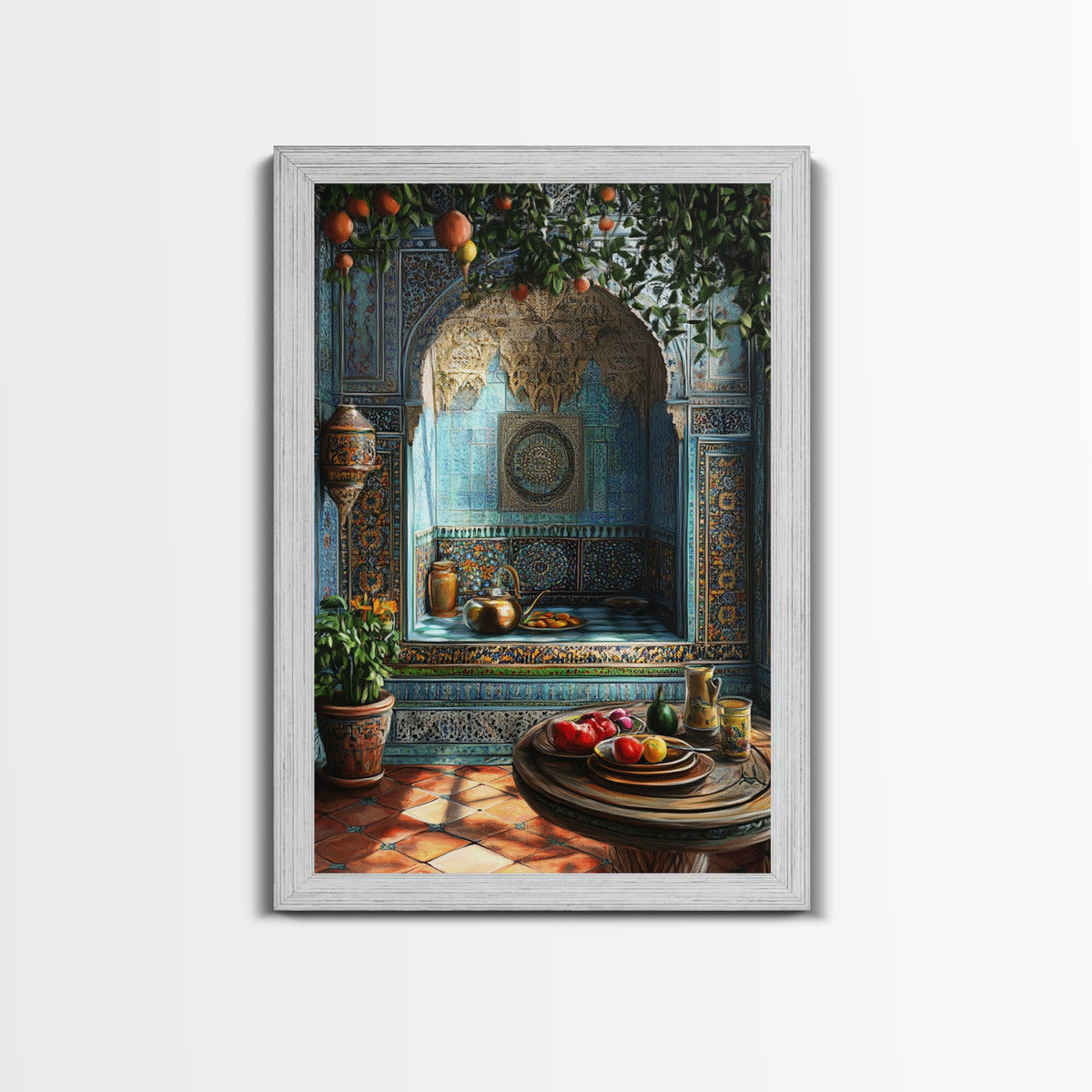 Kitchen Wall Art, Still Life Painting Print of a Moroccan Kitchen, Morocco Art, Travel Decor, Moroccan Wall Decor, Art for Kitchen or Dining Room