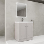 Contemporary Freestanding Bathroom Vanity With Resin Sink & Soft-Close Cabinet Doors