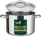 Stainless Steel Pasta Pot with Strainer Lid (5.5 Qt)