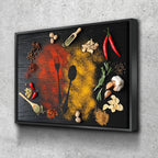 Kitchen Herbs & Spices Canvas Wall Art, Kitchen Decor, Restaurant Decor, Housewarming gift, Dining Room Art, Kitchen Art, Spices, Spoons