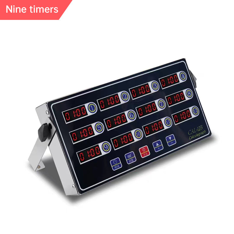 8 - Channel Calculagraph Kitchen Timer, 220V plug, shake - to - remind, 8 screens, great cooking accessory.
