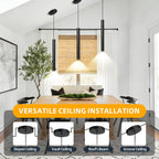 Modern Pendant Light Fixtures 3-Pack | Dimmable LED Kitchen Island Lighting, 2700K-6000K Adjustable, 15" Hanging Ceiling Lights
