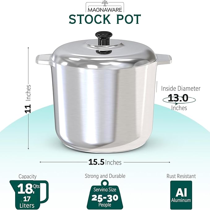 Stock Pot with Lid 18 Quarts