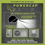 POWERCAP LED Hat Ultra-Bright Hands Free Lighted Battery Powered Headlamp - Stone Unstructured Cotton