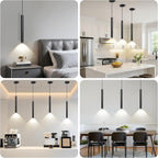 Modern Pendant Light Fixtures 3-Pack | Dimmable LED Kitchen Island Lighting, 2700K-6000K Adjustable, 15" Hanging Ceiling Lights