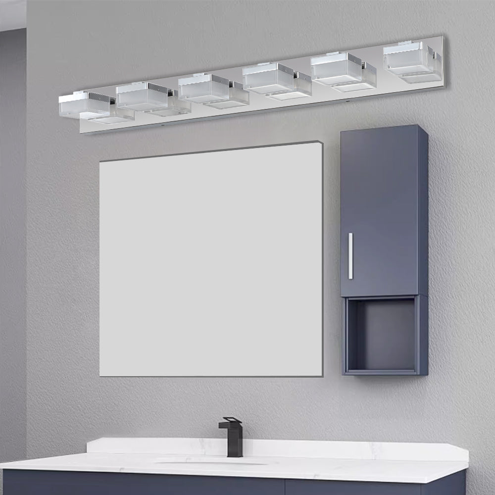 Modern 6-Light Chrome LED Vanity Mirror Light Fixture For Bathrooms And Makeup Tables