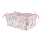 NoJo Tropical Princess Elephant /Jungle Pink and Green 4 Piece Crib Bedding Set - Comforter, Fitted Crib Sheet, Dust Ruffle and Storage