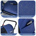 4-in-1 Double Pet Stroller with Detachable Carrier and Travel Carriage