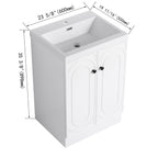 Contemporary Freestanding Bathroom Vanity With Resin Sink & Soft-Close Cabinet Doors