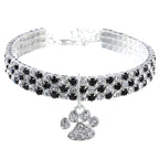 Pet Collar With Diamonds, Mixed-color Cat And Dog Supplies, Cat Claws, Elastic Cat And Dog Necklace Jewelry