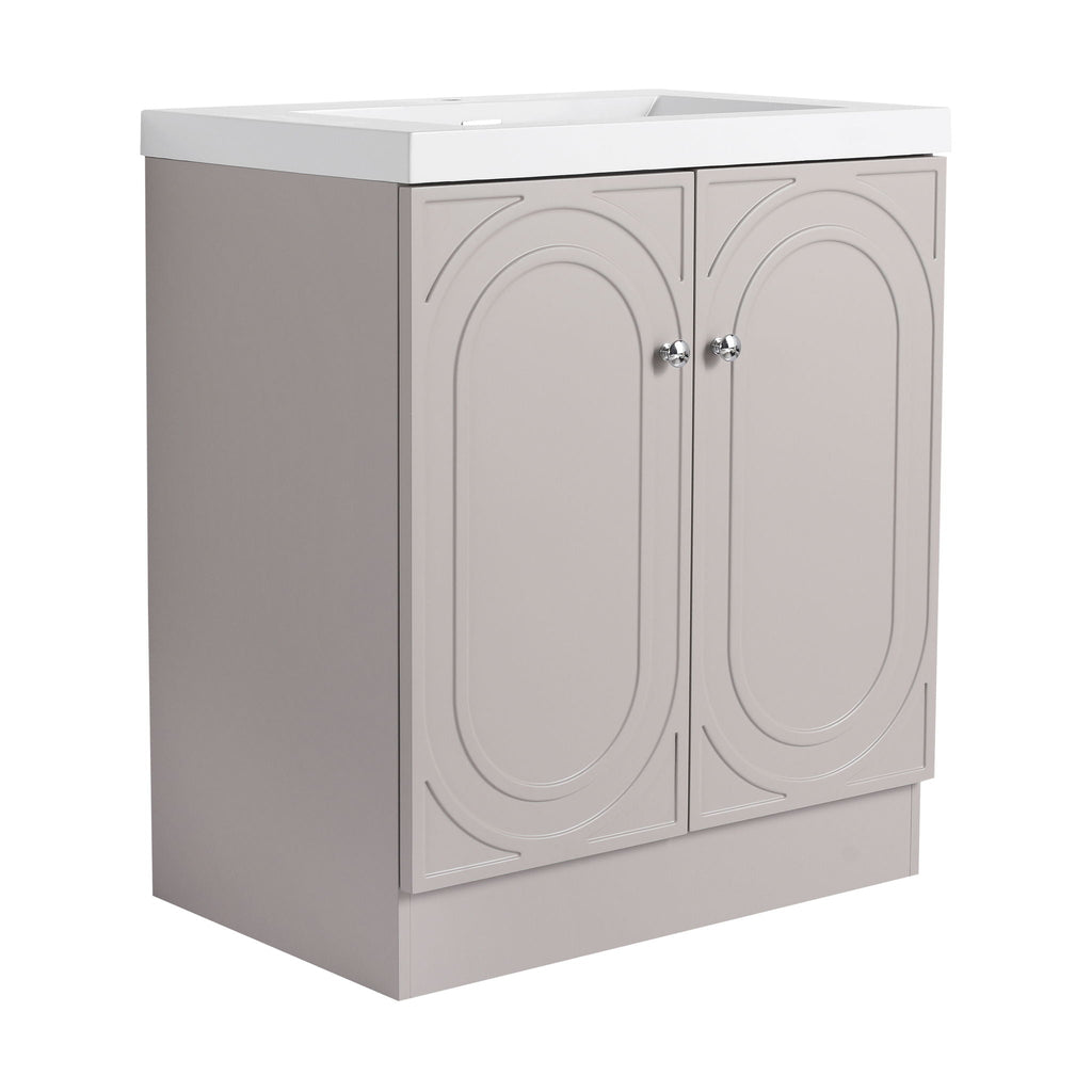 Contemporary Freestanding Bathroom Vanity With Resin Sink & Soft-Close Cabinet Doors