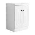 Contemporary Freestanding Bathroom Vanity With Resin Sink & Soft-Close Cabinet Doors