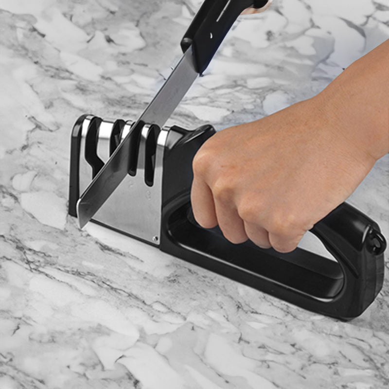 4 - stage kitchen knife sharpener, multifunctional, portable, non - slip base, kitchen gadget