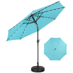 Ainfox 10ft Solar Patio Umbrella Outdoor Umbrella Market Umbrella With Decorative Pattern Umbrella