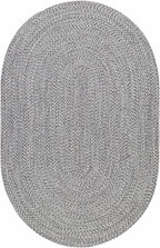 Cream Charcoal Braided Faux Jute Outdoor Rug