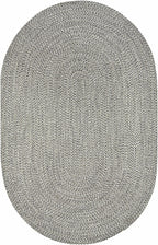Cream Charcoal Braided Faux Jute Outdoor Rug