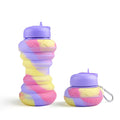 Donut Folding Silicone Bottle Foldable Outdoor Sports Goods Portable Water Bottle for Traveling Water Bottle