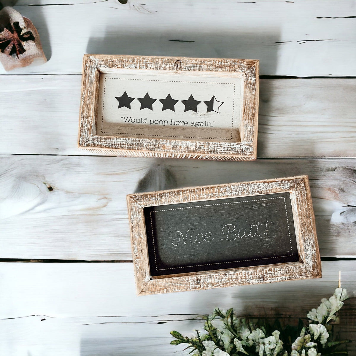 Funny Double Sided Bathroom Sign Guest Restroom Humor Decor Gift For Remodel Homes