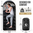 XXL Sleeping Bag for Big and Tall Campers
