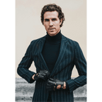 Leonardo (black) - Italian driving gloves made of American deerskin leather