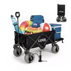 Beach Wagon Cart with Big Wheels – Foldable Utility Wagon Black