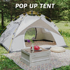 3-4 Person Instant Pop Up Camping Tent Waterproof Quick Setup Outdoor Portable