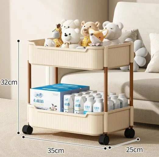 Mobile Storage Rack Trolley Kitchen Bathroom Bedroom Multi Storey Snacks Storage Rack with Wheels Organizer Home Accessories