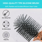 Silicone Toilet Brush Set – Long Handle Deep Cleaning Bathroom